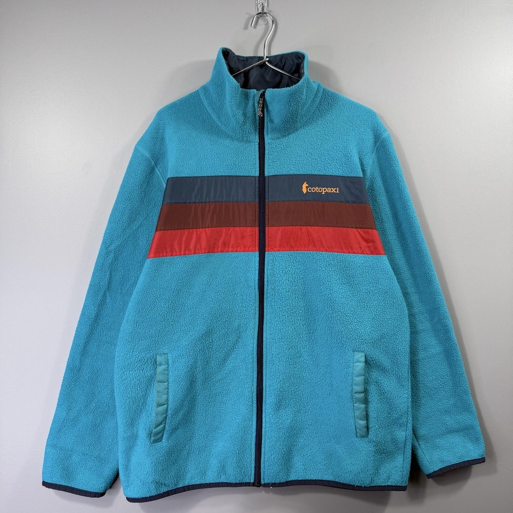 Cotopaxi Fleece Jacket Mens XL Blue Colorblock Full Zip Hiking Outdoor Warm